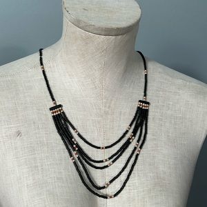 Western Indian Style Black Beaded necklace